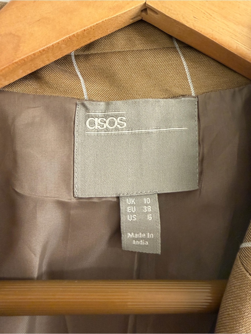 ASOS Brown Pinstripe Blazer Jacket - Picture 7 of 7